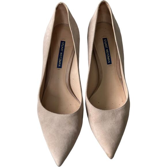 EUC Stuart Weitzman Pointy Toe Leigh Pump Dolce Suede MSRP $395 Size 9 - Picture 1 of 12